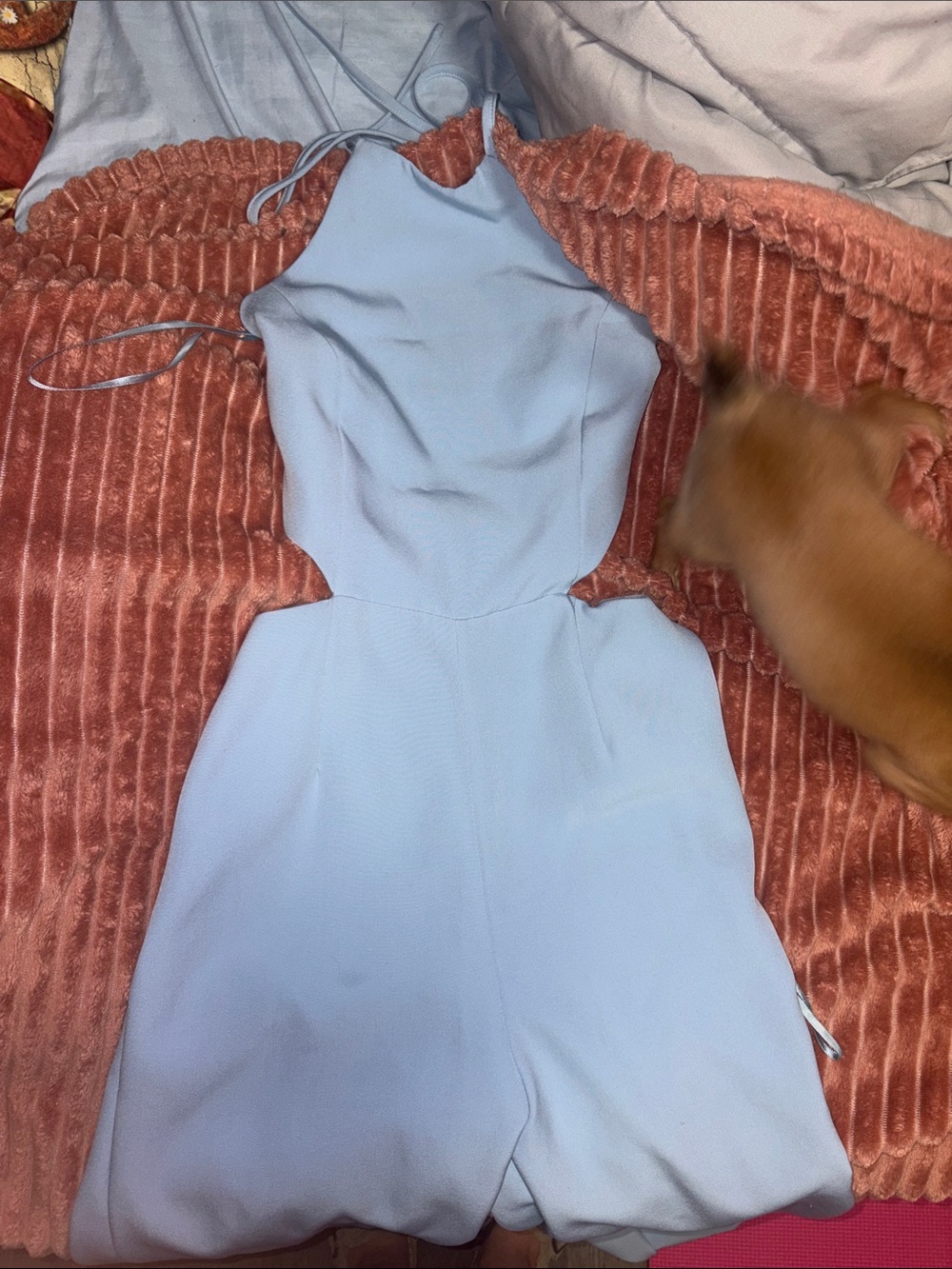 DO+BE Light Blue Strapless Cutout Romper